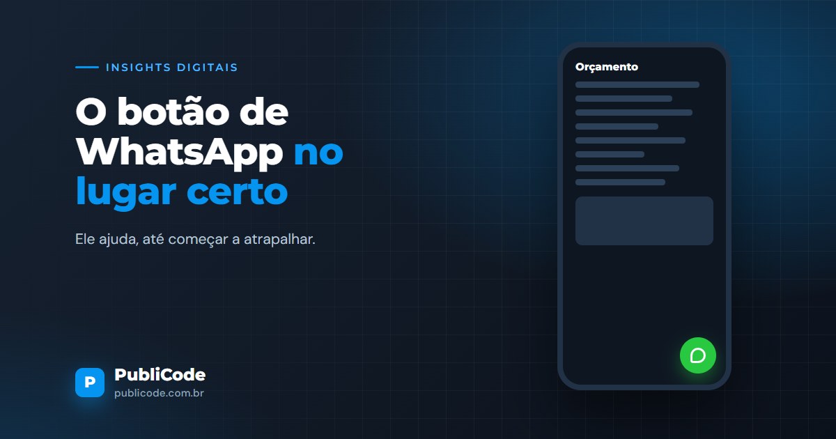 O botão de WhatsApp no site ajuda, até começar a atrapalhar