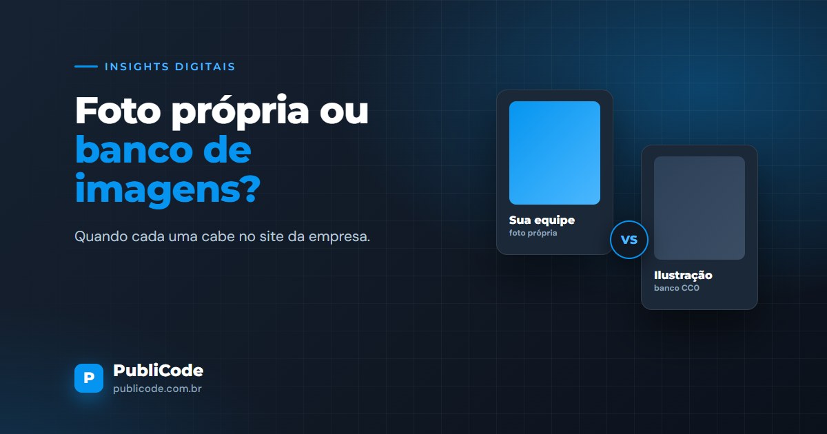 Foto própria ou de banco de imagens no site da empresa?