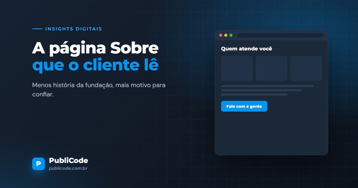 A página “Sobre” do seu site está falando da empresa errada