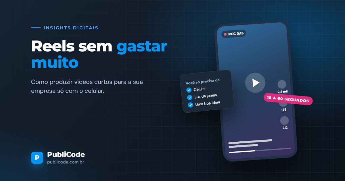 Reels e vídeos curtos: como a sua empresa pode usar sem gastar muito
